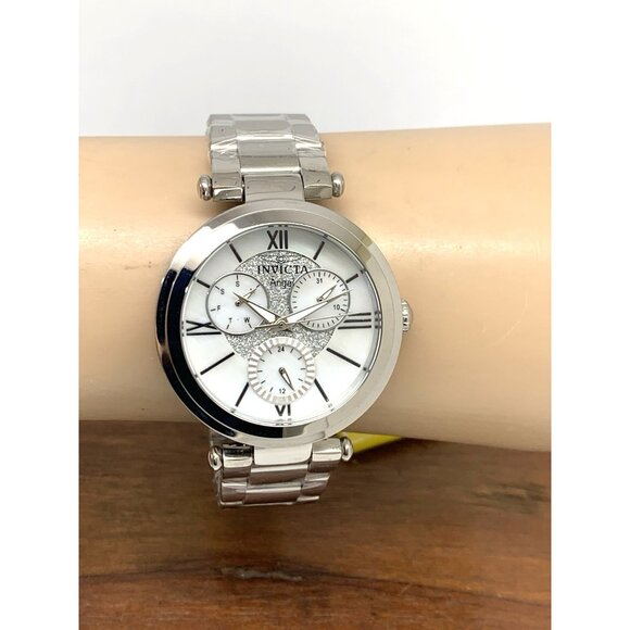 Invicta Women's Watch 28924 Angel Quartz Mother of Pearl Dial Silver Steel 36mm - Picture 12 of 15